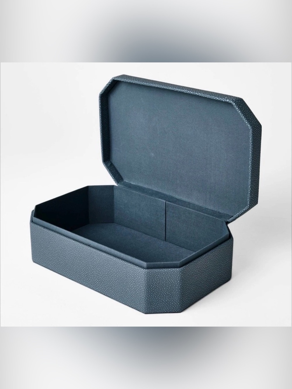 Studio McGee with Threshold 8" x 6" x 2.5" Faux Shagreen Box, Blue, Designed NWT